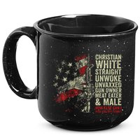 Christian White Straight Unwoke Unvaxxed Gun Owner 15oz Campfire Ceramic Mug