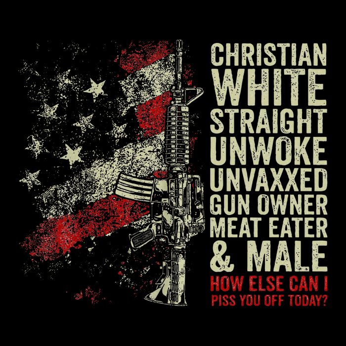 Christian White Straight Unwoke Unvaxxed Gun Owner Drawstring Bag
