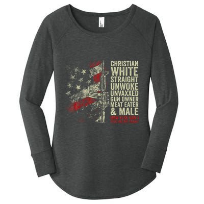Christian White Straight Unwoke Unvaxxed Gun Owner Women's Perfect Tri Tunic Long Sleeve Shirt