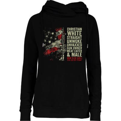 Christian White Straight Unwoke Unvaxxed Gun Owner Womens Funnel Neck Pullover Hood