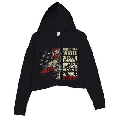 Christian White Straight Unwoke Unvaxxed Gun Owner Crop Fleece Hoodie