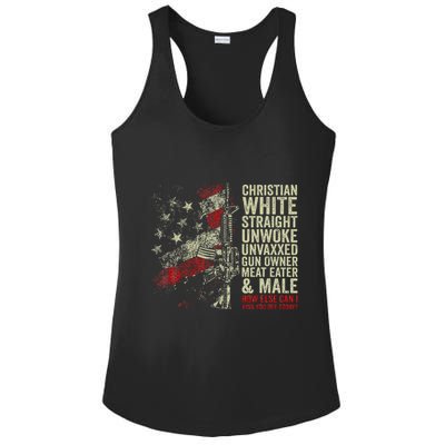 Christian White Straight Unwoke Unvaxxed Gun Owner Ladies PosiCharge Competitor Racerback Tank