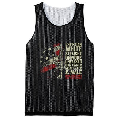 Christian White Straight Unwoke Unvaxxed Gun Owner Mesh Reversible Basketball Jersey Tank