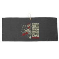 Christian White Straight Unwoke Unvaxxed Gun Owner Large Microfiber Waffle Golf Towel