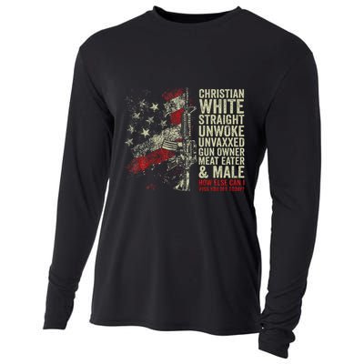 Christian White Straight Unwoke Unvaxxed Gun Owner Cooling Performance Long Sleeve Crew
