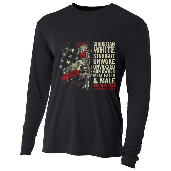 Christian White Straight Unwoke Unvaxxed Gun Owner Cooling Performance Long Sleeve Crew