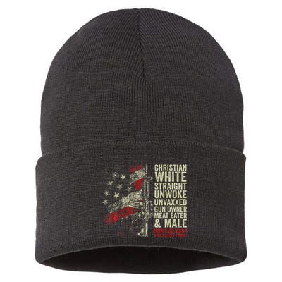 Christian White Straight Unwoke Unvaxxed Gun Owner Sustainable Knit Beanie