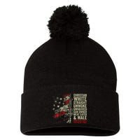 Christian White Straight Unwoke Unvaxxed Gun Owner Pom Pom 12in Knit Beanie