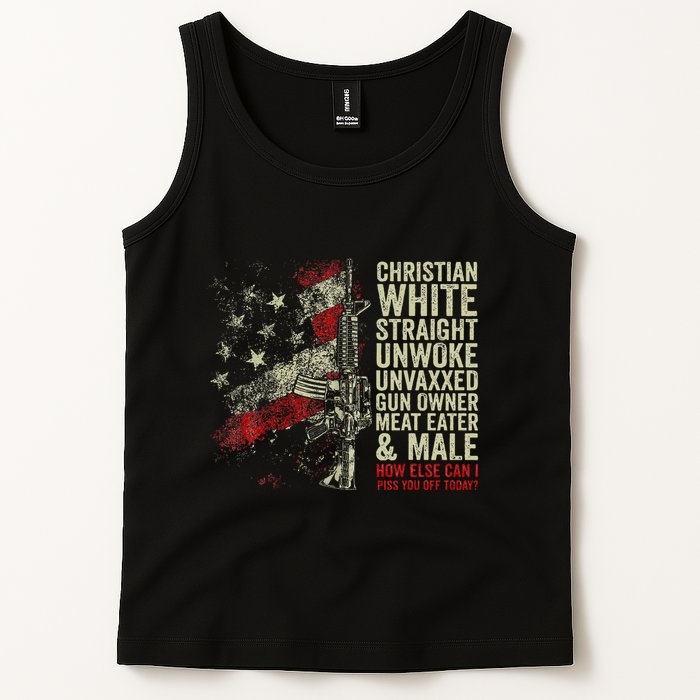 Christian White Straight Unwoke Unvaxxed Gun Owner Tank Top