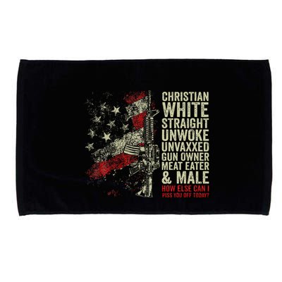 Christian White Straight Unwoke Unvaxxed Gun Owner Microfiber Hand Towel