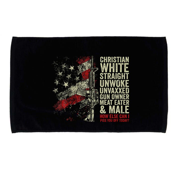 Christian White Straight Unwoke Unvaxxed Gun Owner Microfiber Hand Towel