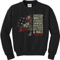 Christian White Straight Unwoke Unvaxxed Gun Owner Kids Sweatshirt