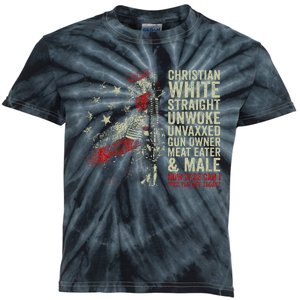 Christian White Straight Unwoke Unvaxxed Gun Owner Kids Tie-Dye T-Shirt