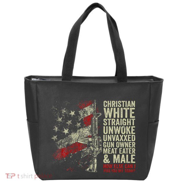 Christian White Straight Unwoke Unvaxxed Gun Owner Zip Tote Bag