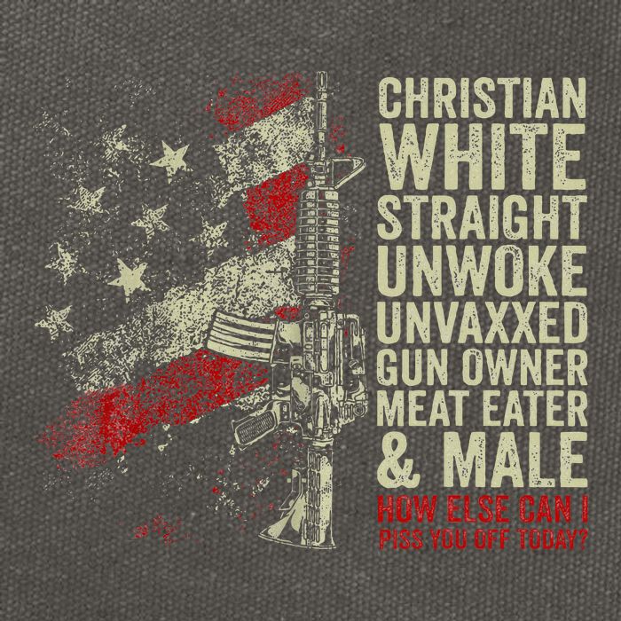 Christian White Straight Unwoke Unvaxxed Gun Owner Cotton Canvas Backpack