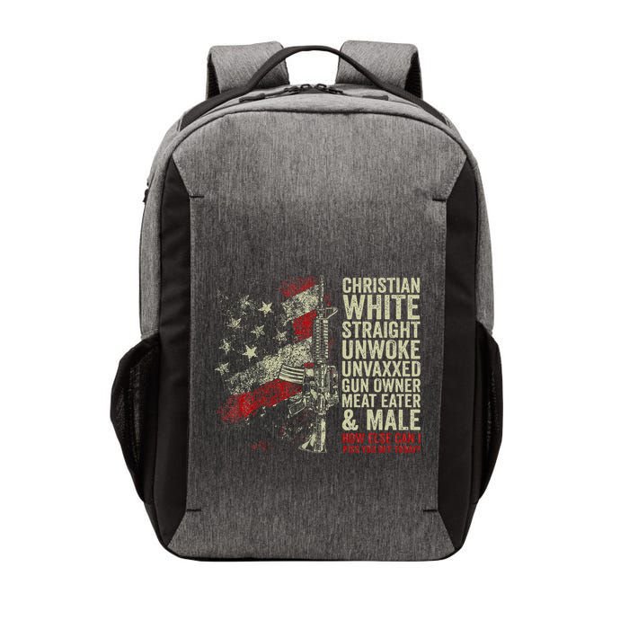 Christian White Straight Unwoke Unvaxxed Gun Owner Vector Backpack