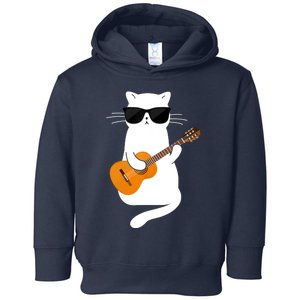 Cat Wearing Sunglasses Playing Guitar Guitarist Toddler Hoodie