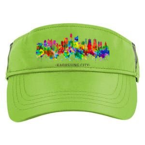 City Watercolor Skyline Home State Souvenir Kaohsiung Taiwan Meaningful Gift Adult Drive Performance Visor