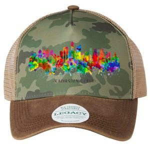 City Watercolor Skyline Home State Souvenir Kaohsiung Taiwan Meaningful Gift Legacy Tie Dye Trucker Hat