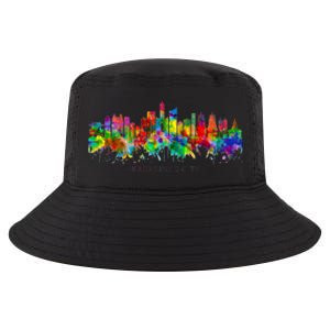 City Watercolor Skyline Home State Souvenir Kaohsiung Taiwan Meaningful Gift Cool Comfort Performance Bucket Hat