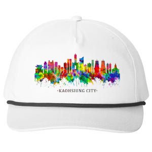 City Watercolor Skyline Home State Souvenir Kaohsiung Taiwan Meaningful Gift Snapback Five-Panel Rope Hat