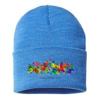 City Watercolor Skyline Home State Souvenir Kaohsiung Taiwan Meaningful Gift Sustainable Knit Beanie