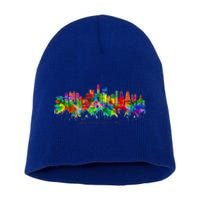 City Watercolor Skyline Home State Souvenir Kaohsiung Taiwan Meaningful Gift Short Acrylic Beanie