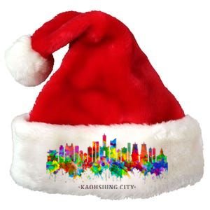 City Watercolor Skyline Home State Souvenir Kaohsiung Taiwan Meaningful Gift Premium Christmas Santa Hat