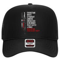 Christian White Straight Unwoke Unvaxxed Gun Owner High Crown Mesh Back Trucker Hat