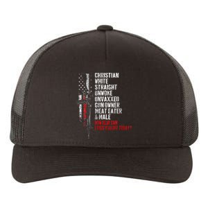 Christian White Straight Unwoke Unvaxxed Gun Owner Yupoong Adult 5-Panel Trucker Hat