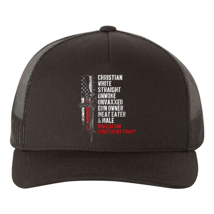 Christian White Straight Unwoke Unvaxxed Gun Owner Yupoong Adult 5-Panel Trucker Hat