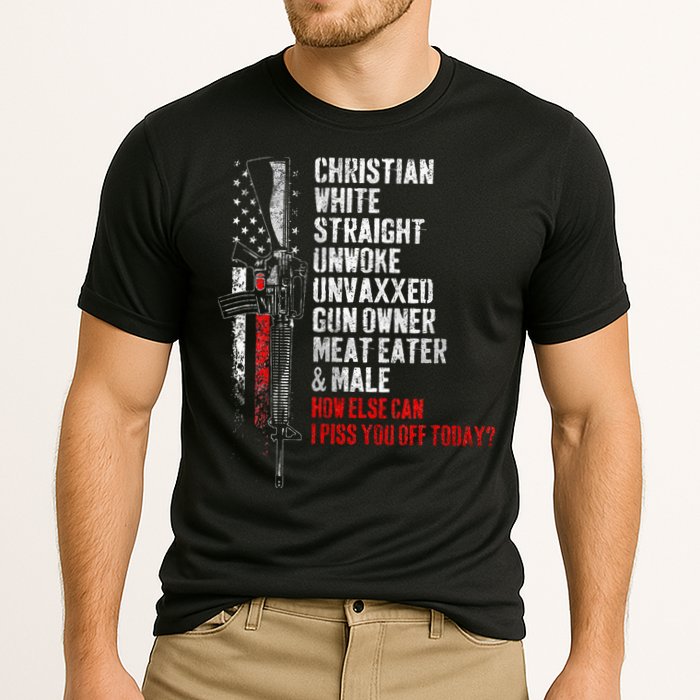 Christian White Straight Unwoke Unvaxxed Gun Owner Performance Shirt