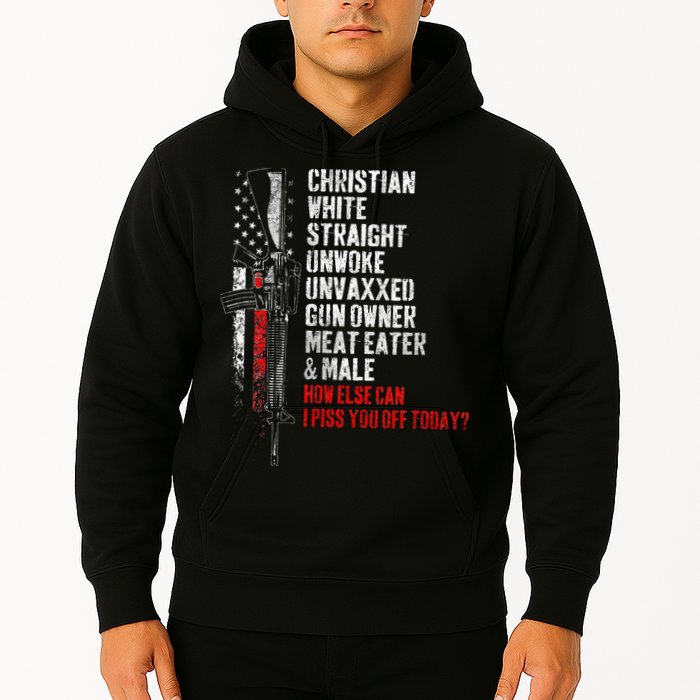 Christian White Straight Unwoke Unvaxxed Gun Owner Hoodie