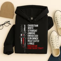 Christian White Straight Unwoke Unvaxxed Gun Owner Hoodie
