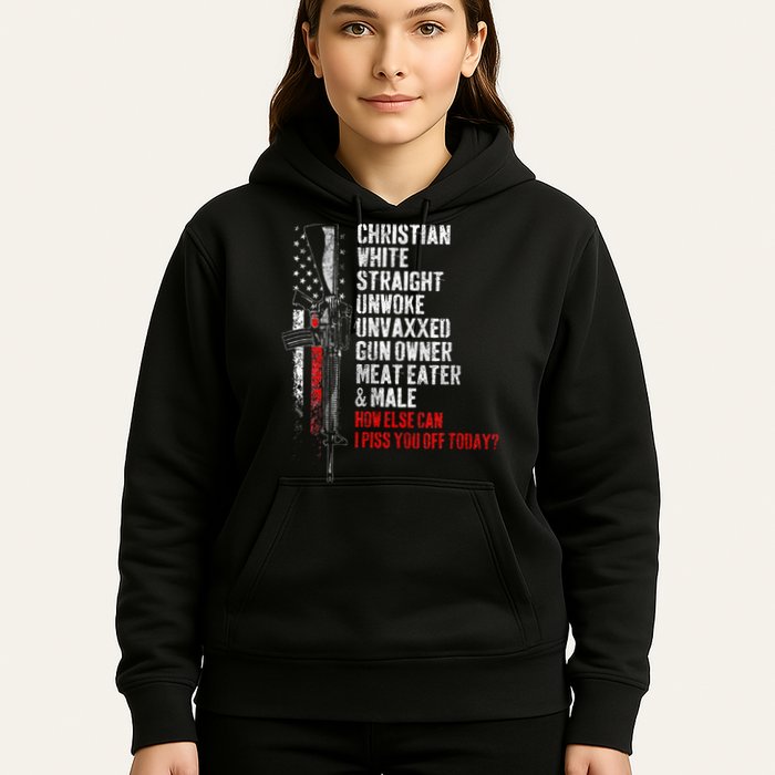 Christian White Straight Unwoke Unvaxxed Gun Owner Hoodie