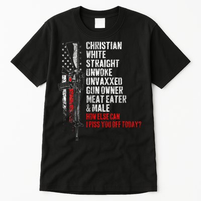 Christian White Straight Unwoke Unvaxxed Gun Owner Tall T-Shirt