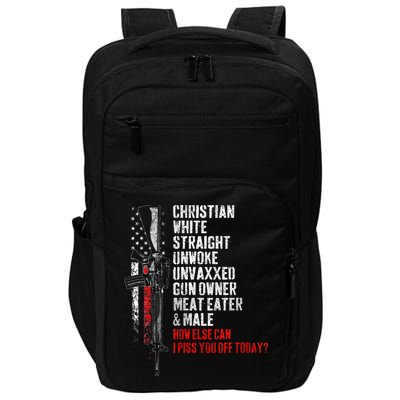 Christian White Straight Unwoke Unvaxxed Gun Owner Impact Tech Backpack