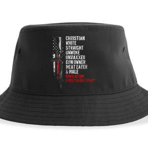 Christian White Straight Unwoke Unvaxxed Gun Owner Sustainable Bucket Hat