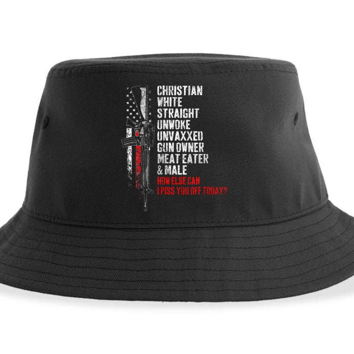 Christian White Straight Unwoke Unvaxxed Gun Owner Sustainable Bucket Hat