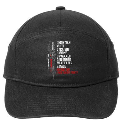 Christian White Straight Unwoke Unvaxxed Gun Owner 7-Panel Snapback Hat