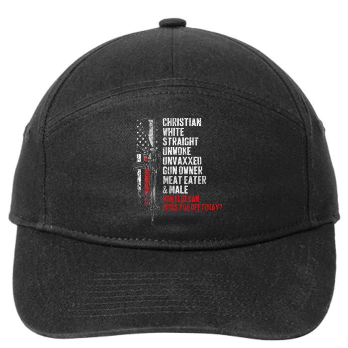 Christian White Straight Unwoke Unvaxxed Gun Owner 7-Panel Snapback Hat