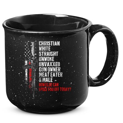 Christian White Straight Unwoke Unvaxxed Gun Owner 15oz Campfire Ceramic Mug