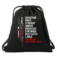 Christian White Straight Unwoke Unvaxxed Gun Owner Drawstring Bag