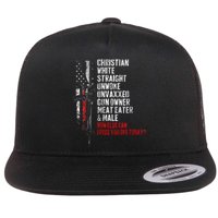 Christian White Straight Unwoke Unvaxxed Gun Owner Flat Bill Trucker Hat