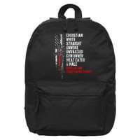 Christian White Straight Unwoke Unvaxxed Gun Owner 16 in Basic Backpack