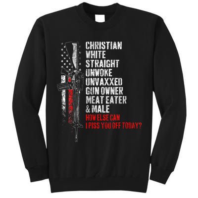 Christian White Straight Unwoke Unvaxxed Gun Owner Tall Sweatshirt