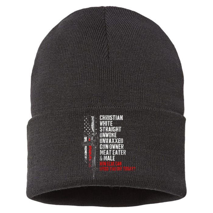 Christian White Straight Unwoke Unvaxxed Gun Owner Sustainable Knit Beanie