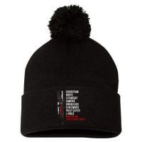 Christian White Straight Unwoke Unvaxxed Gun Owner Pom Pom 12in Knit Beanie