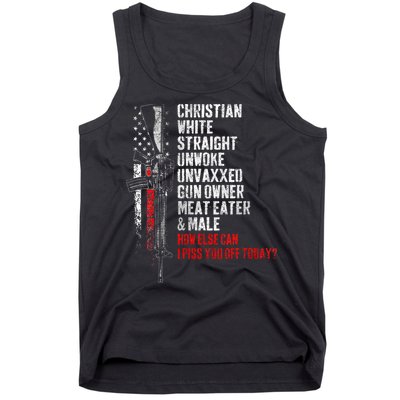 Christian White Straight Unwoke Unvaxxed Gun Owner Tank Top