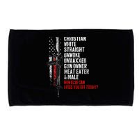Christian White Straight Unwoke Unvaxxed Gun Owner Microfiber Hand Towel